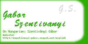 gabor szentivanyi business card